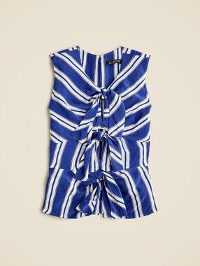 J. Crew Tie-front top in crepe de chine 8
